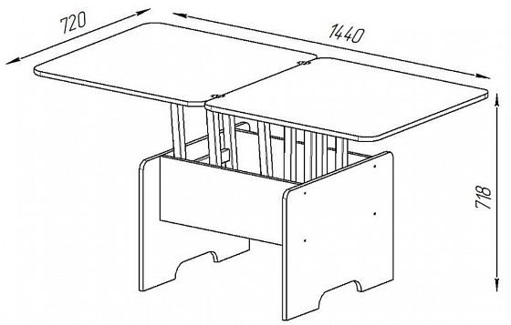 Стол-трансформер "Дебют 5" - Стол-трансформер "Дебют 5" - схема в разобранном виде