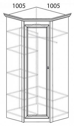 Шкаф угловой с зеркалом "Флоренция" № 662 - Схема