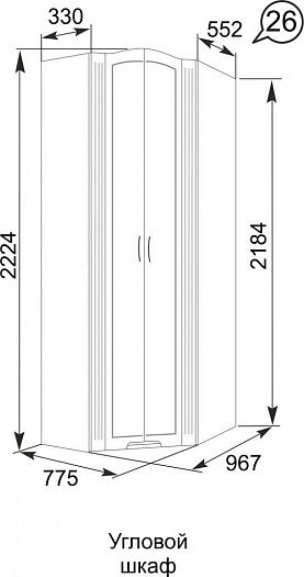 Шкаф угловой "Виктория" №26 - Шкаф угловой "Виктория" №26 - схема
