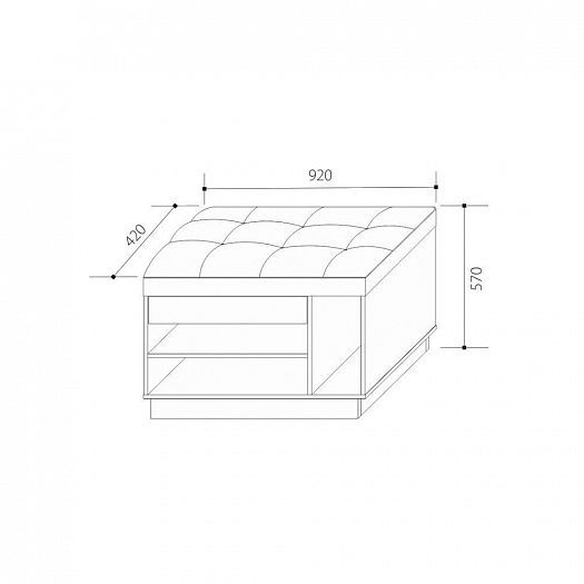Тумба для обуви "Визит-3 LOFT" с мягким элементом - Схема