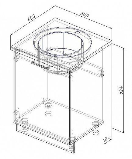 Модуль под мойку "Гарда" Арт. ММ 60 (без столешницы) - схема