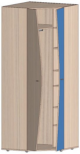 Шкаф для одежды угловой "Гамма" арт. ШК.150 - Шкаф для одежды угловой "Гамма" арт. ШК.150 - в открыт