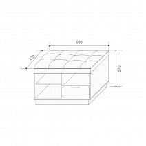 Тумба для обуви "Визит-3 LOFT" Арт. В-1 с мягким элементом