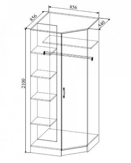 Шкаф угловой "Софи" СШУ860.1 - Шкаф угловой "Софи" СШУ860.1 с размерами