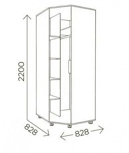 Шкаф угловой "Доминик" М4 - Размеры
