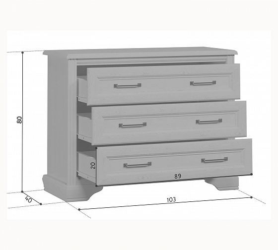 Комод "STYLIUS" (Стилиус) B169-KOM3S - размеры