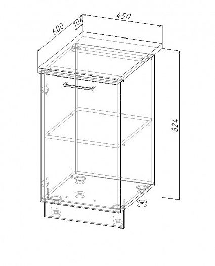 Модуль нижний "Демо" Арт. МН 45 (без столешницы) - схема