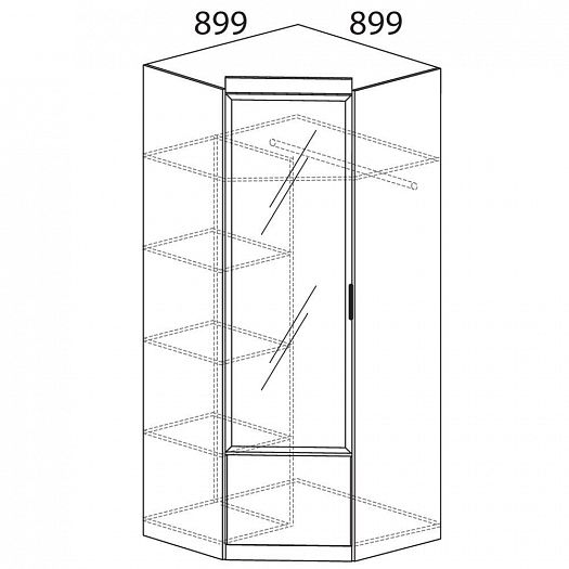Шкаф угловой "Ронда" №309 - Шкаф угловой "Ронда" №309, внутреннее наполнение