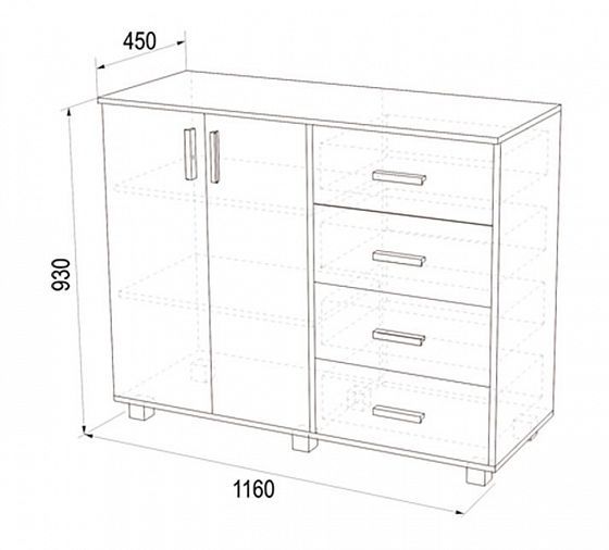 Комод №16 (1160 мм) - Комод №16 (1160 мм) - размеры