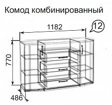 Комод комбинированный "Виктория" №12