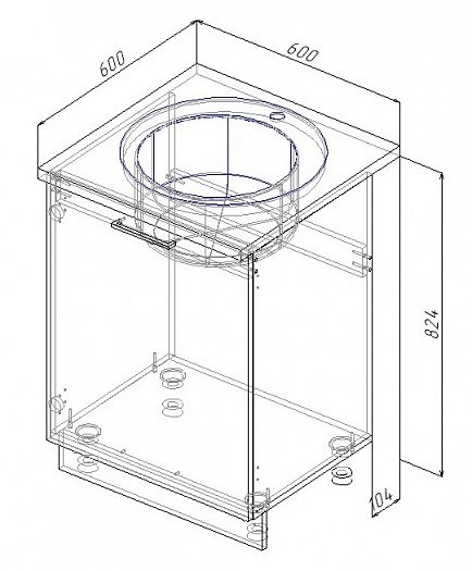 Модуль под мойку "Лофт" Арт. ММ 60 (без столешницы) - схема