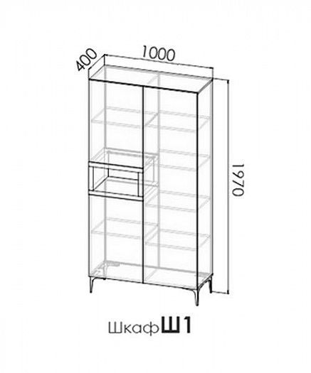 Шкаф Ш1 "Римини" правый - Схема