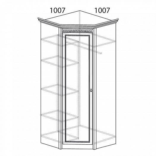 Шкаф угловой "Лючия" №183 Зеркало - Схема