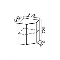 Шкаф навесной 550/720 угловой "Волна" Ш550у/720