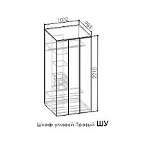 Шкаф угловой ШУ "Смарти" правый