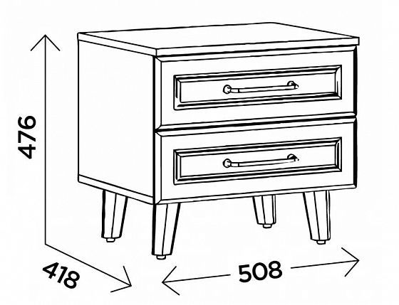 Тумба прикроватная "Ханна" М2 - Размеры