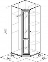 Шкаф угловой 10 "Sherlock" (Шерлок) Фасад Зеркало