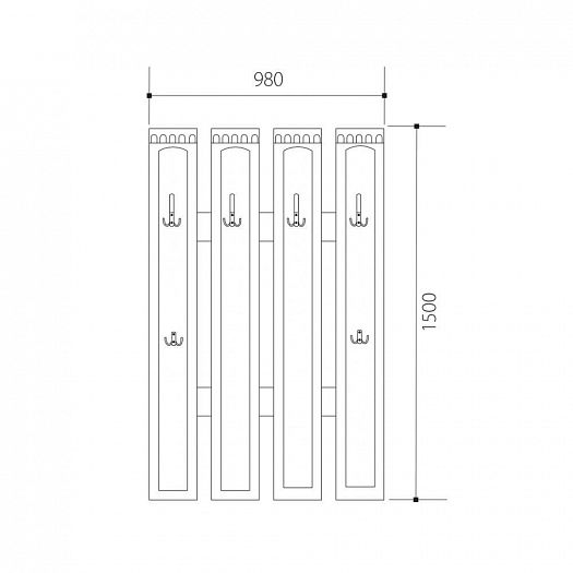 Вешалка навесная "Визит-15" - Схема