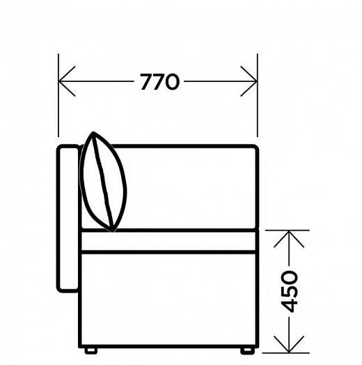 Диван "Мирка" - Диван "Мирка", Eris Latte (микровелюр), схема сбоку