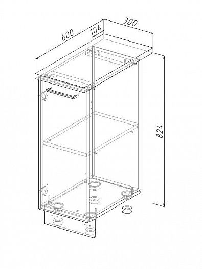 Модуль нижний "Дели" Арт. МН 30 (без столешницы) - схема
