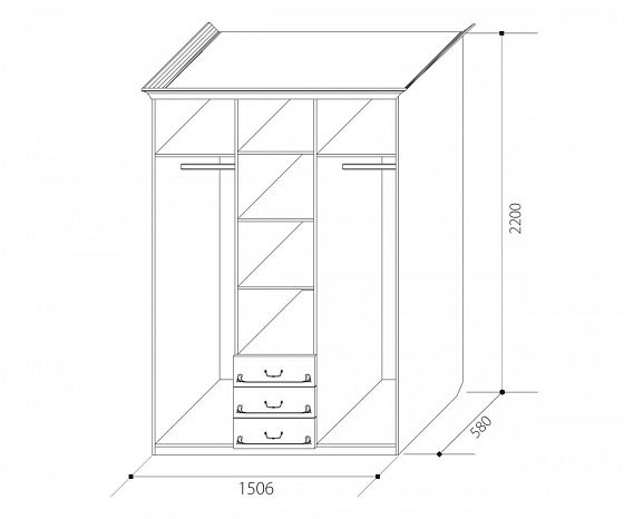 Шкаф трехстворчатый "Ивушка-5" - Схема