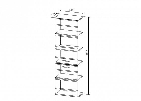 Шкаф "Асти" АШК600.1 - Шкаф "Асти" АШК600.1  с размерами
