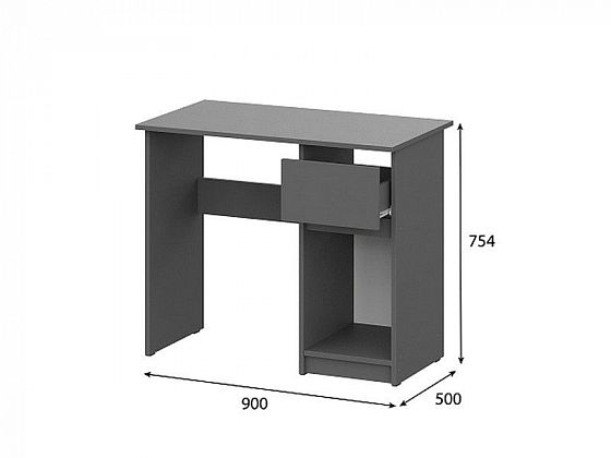 Стол письменный "Денвер" 900 мм - Размеры, цвет: Графит