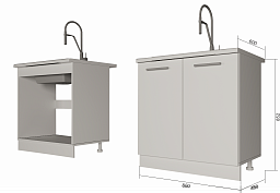 Модуль под мойку "Гарда" Арт. ММ 80 (без столешницы)
