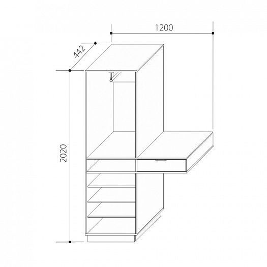 Шкаф  комбинированный "Визит-3 LOFT" Арт. В3-6 - Схема