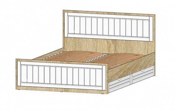 Кровать "Виктория" 1600 - Дуб Сонома/Белое дерево