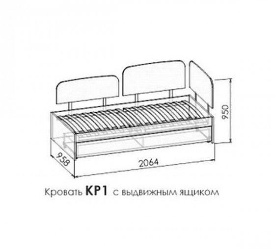 Кровать детская КР1 "Космо" МДФ с ящиком - Схема