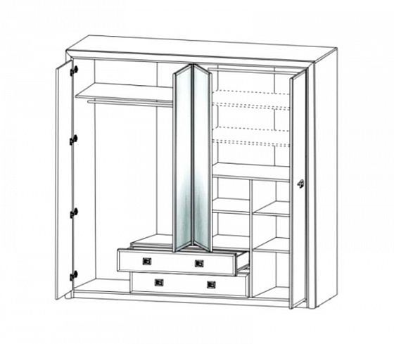 Шкаф платяной "КOEN" KO-016 SZF 4D2S/214 - Схема