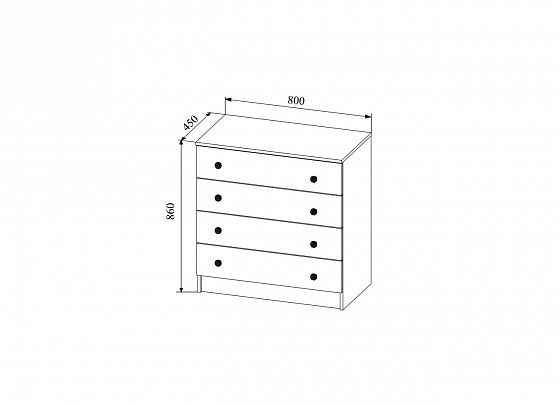 Комод "Сканди" КМД800.1 - Комод "Сканди" КМД800.1 с размерами