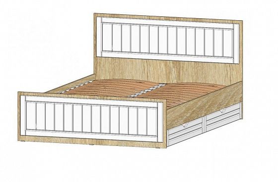 Кровать "Виктория" 1400 - Дуб Сонома/Белое дерево