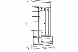 Тумба вешало "Ева 2" 1000 мм М1