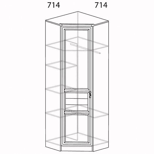 Шкаф угловой "Лира" №57 - Шкаф угловой "Лира" №57, внутреннее наполнение