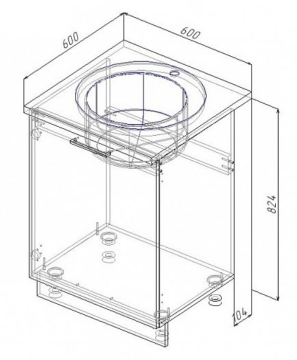 Модуль под мойку "Бланка" Арт. ММ 60 (без столешницы) - схема